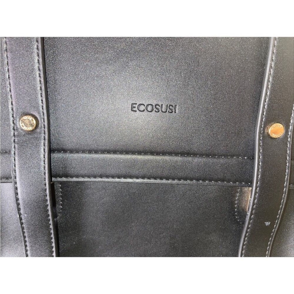 ECOSUSI Black Vegan Leather Backpack or Messenger Laptop Bag - Picture 6 of 11